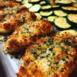 Baked Parmesan Crusted Chicken & Zucchini