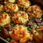 Beef & Cheddar Biscuit Pot Pie
