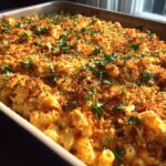 Buffalo Chicken Mac Bake (Crumb Topping)