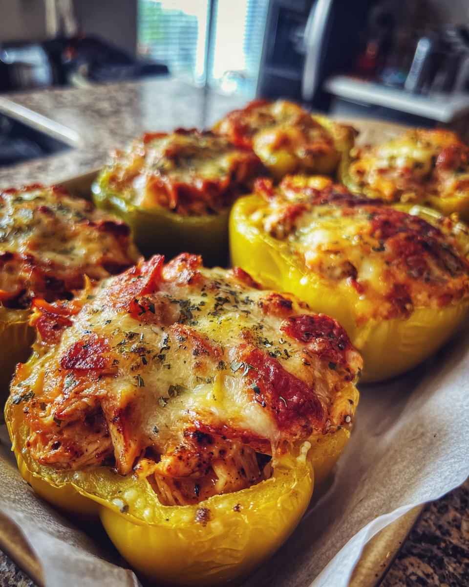Cheesy Chicken Enchilada Stuffed Peppers - detail 1