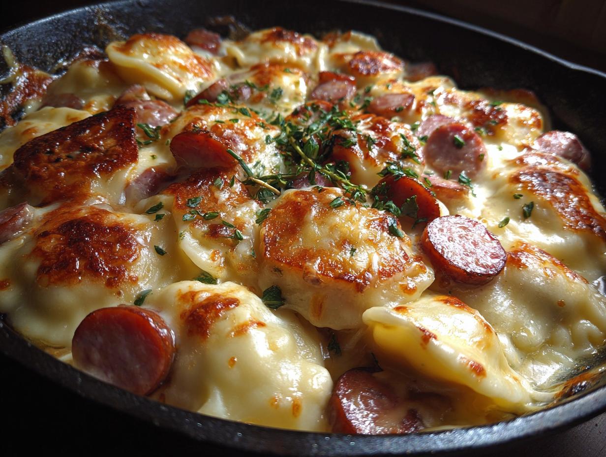 Cheesy Pierogi & Kielbasa Skillet - detail 2