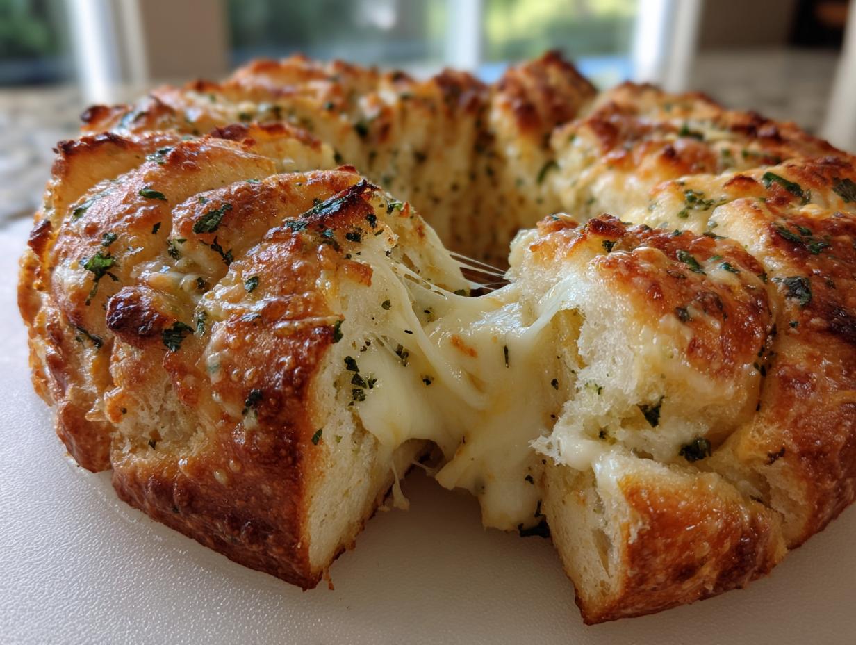Cheesy Pull-Apart Garlic Bread Ring - detail 1