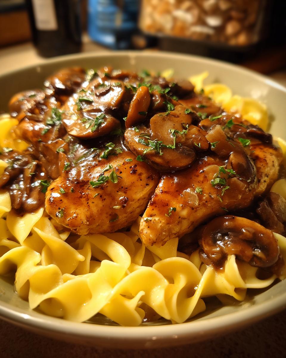 Chicken Marsala with Buttered Egg Noodles - detail 1