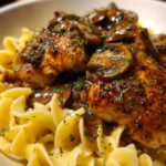 Chicken Marsala with Buttered Egg Noodles