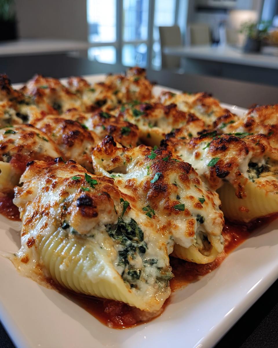 Creamy Chicken & Spinach Stuffed Shells - detail 2