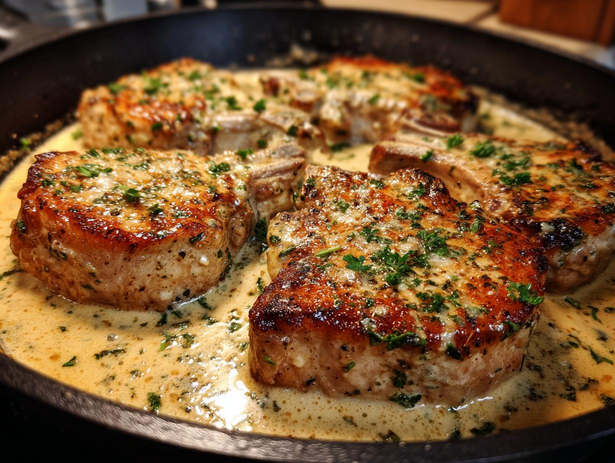 Creamy Garlic Parmesan Pork Chops (Skillet) - detail 1