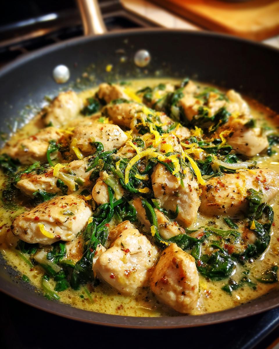 Creamy Lemon Spinach Chicken Skillet - detail 1