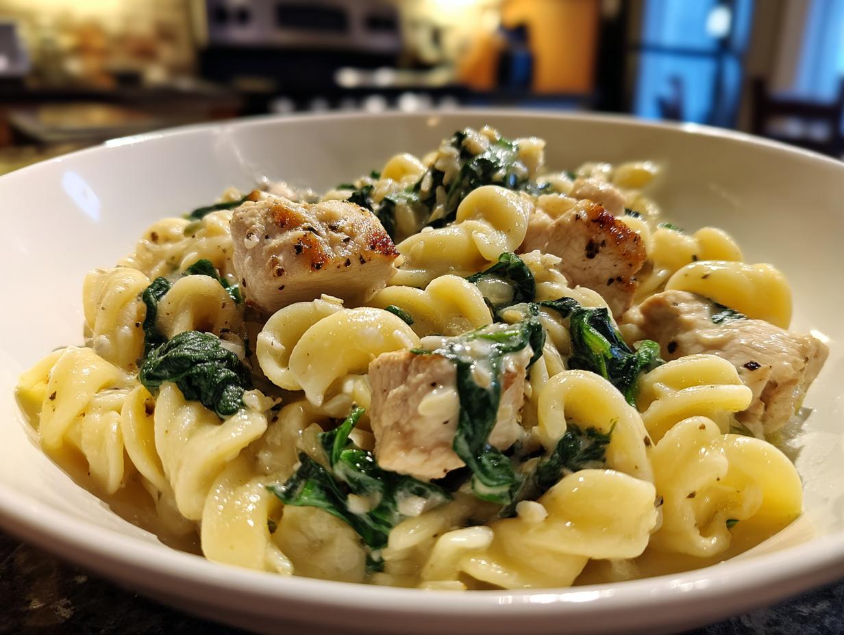 Creamy Pastina with Spinach & Chicken - detail 2