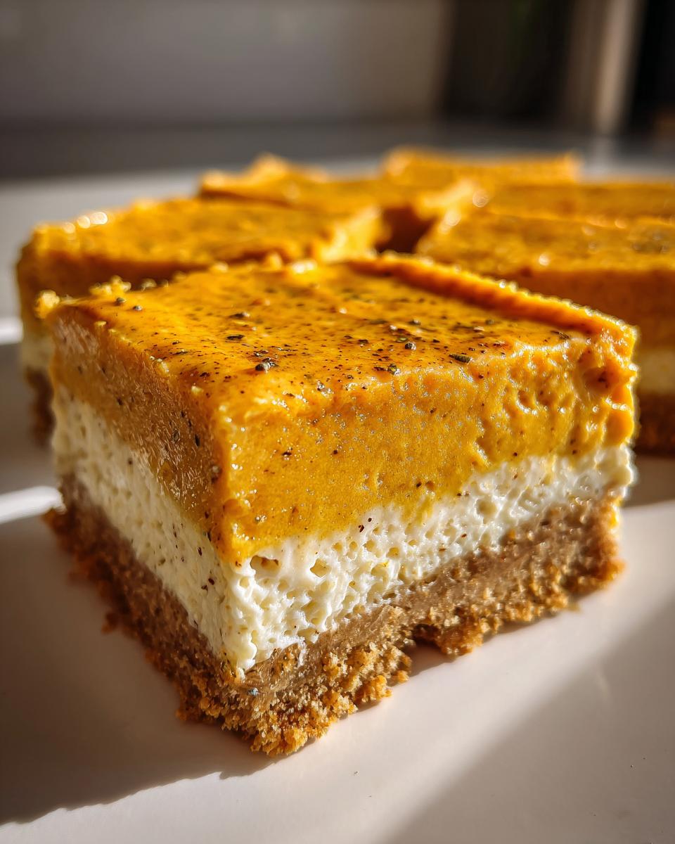 Creamy Pumpkin Cheesecake Bars - detail 1
