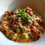Creamy Tuscan Ground Beef Skillet
