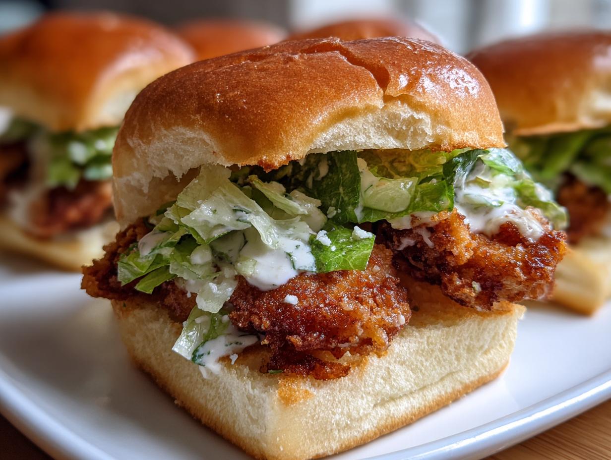 Crispy Chicken Caesar Sliders (Quick Game Day Recipe) - detail 2