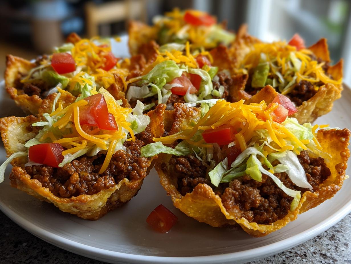 Easy Taco Cups, great Super Bowl appetizer idea - detail 1