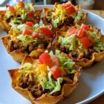 Easy Taco Cups, great Super Bowl appetizer idea