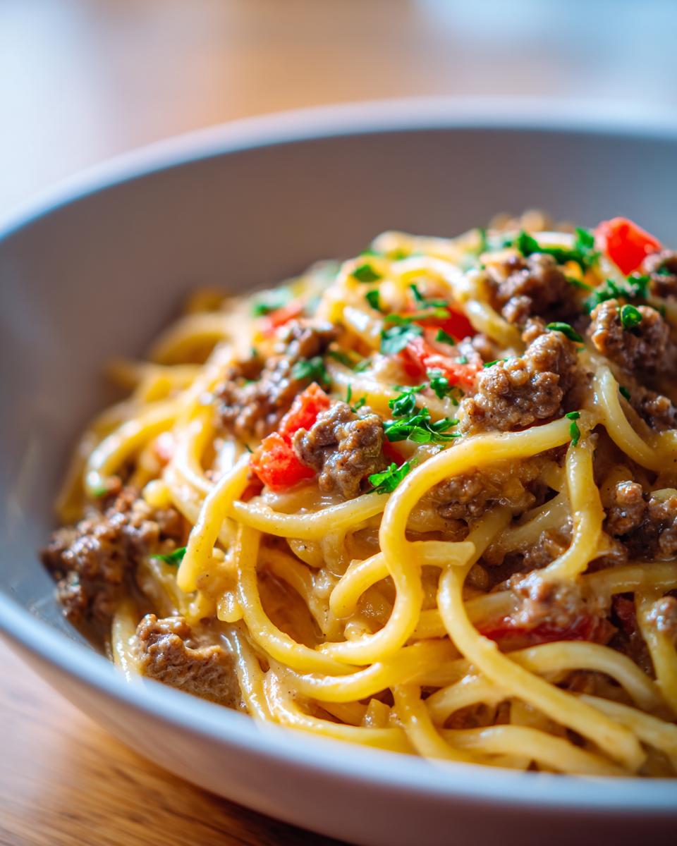 High Protein Creamy Beef Pasta Recipe for Quick Weeknight Dinners - The Food Journal - detail 2