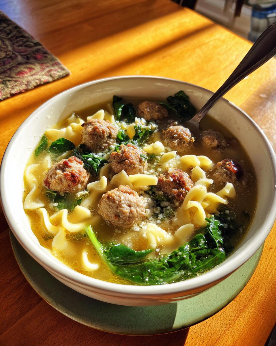 Italian Wedding Soup with Tiny Meatballs - detail 2