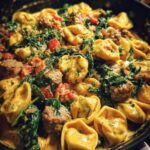 One-Pot Creamy Sausage & Kale Tortellini