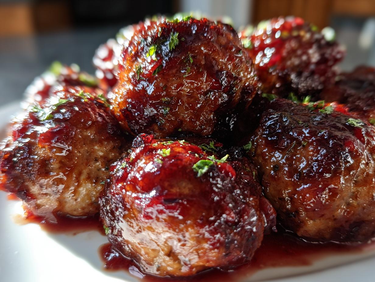 Quick Christmas Cranberry Meatballs - detail 3