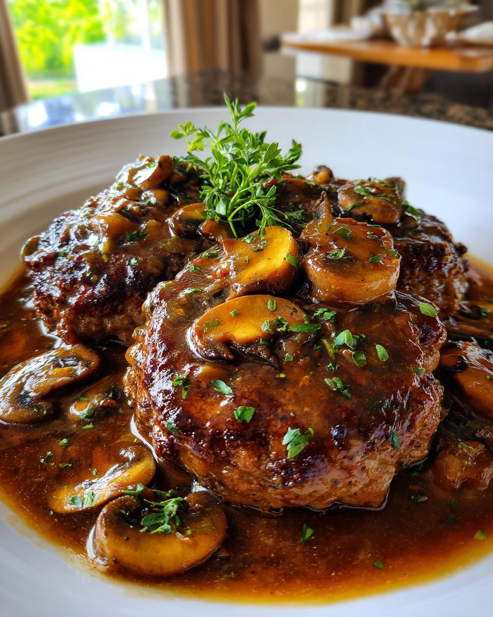 Salisbury Steak with Mushroom Gravy - detail 2