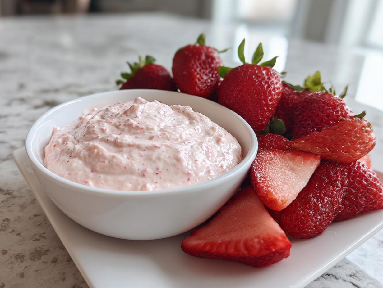Valentine Strawberry Cheesecake Dip (5-Minute Dessert!) - detail 2