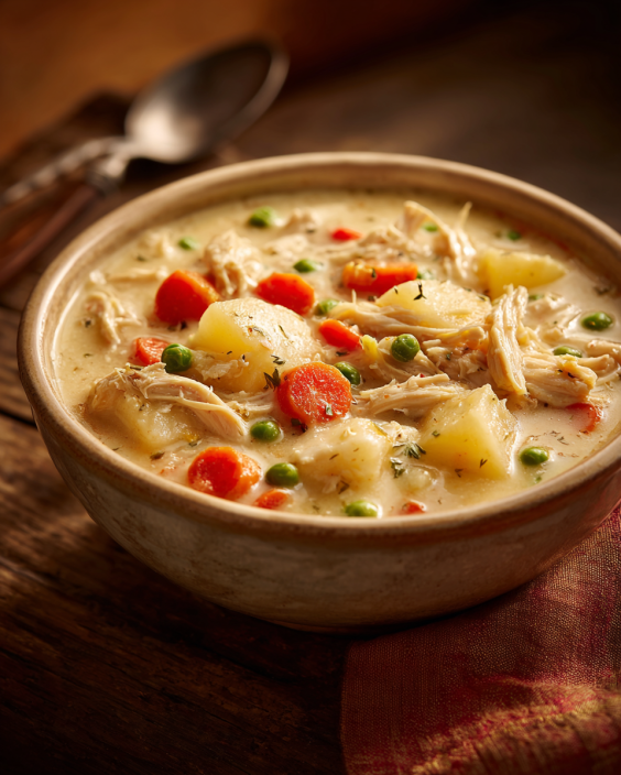 Creamy crockpot cheeseburger soup with ground beef and cheddar cheese