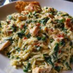 Creamed Spinach Orzo with Chicken