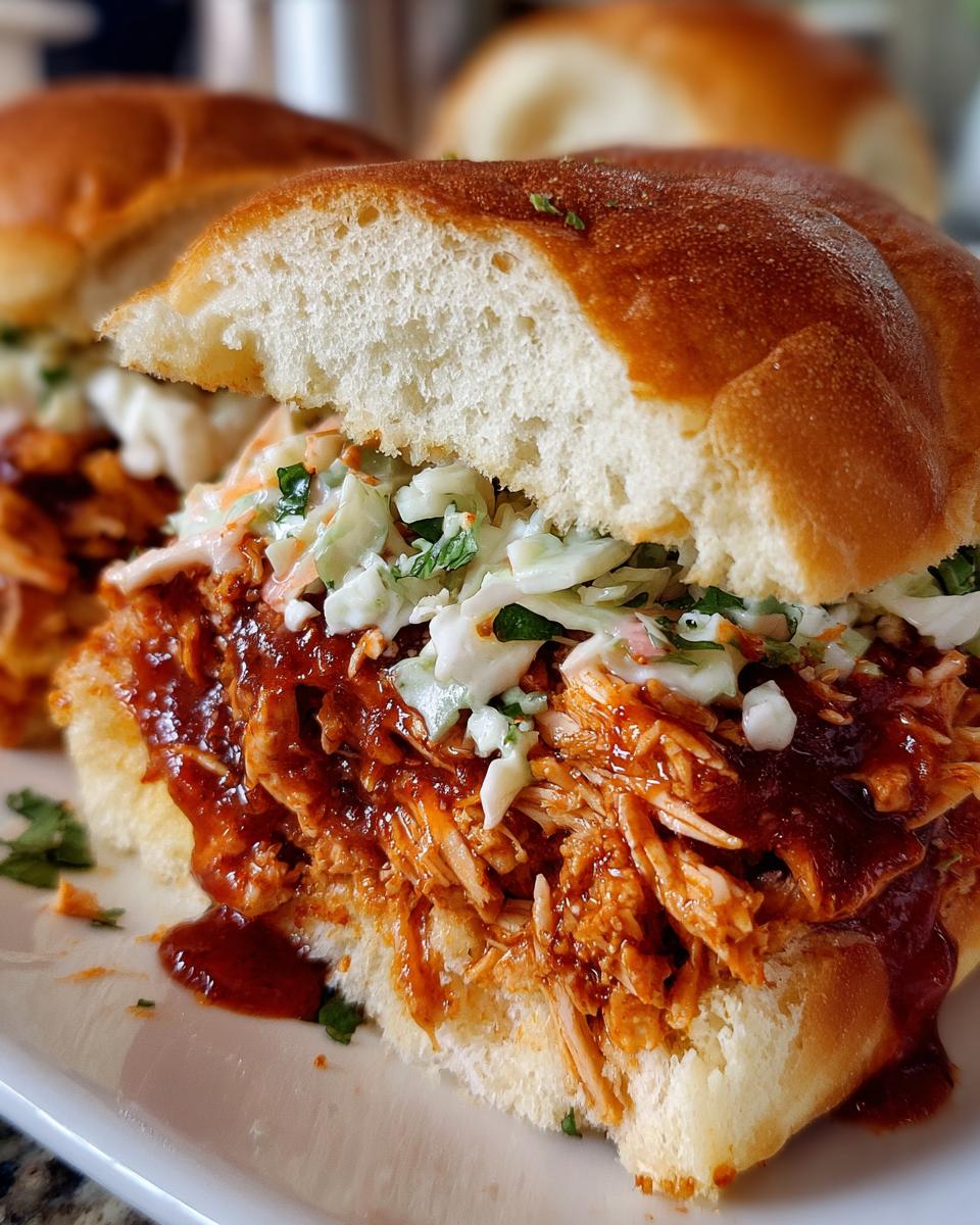 Easy BBQ Chicken Crockpot Sliders - detail 1