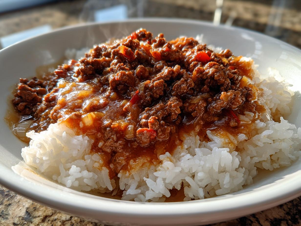 Easy Beef Gravy Rice Bowl - detail 2