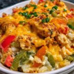 Easy Chicken Fajita Rice Casserole