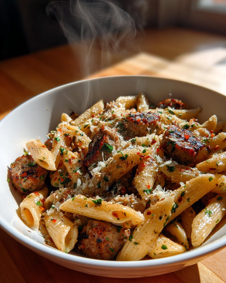 Garlic Butter Sausage Pasta (Budget Recipe) - detail 1
