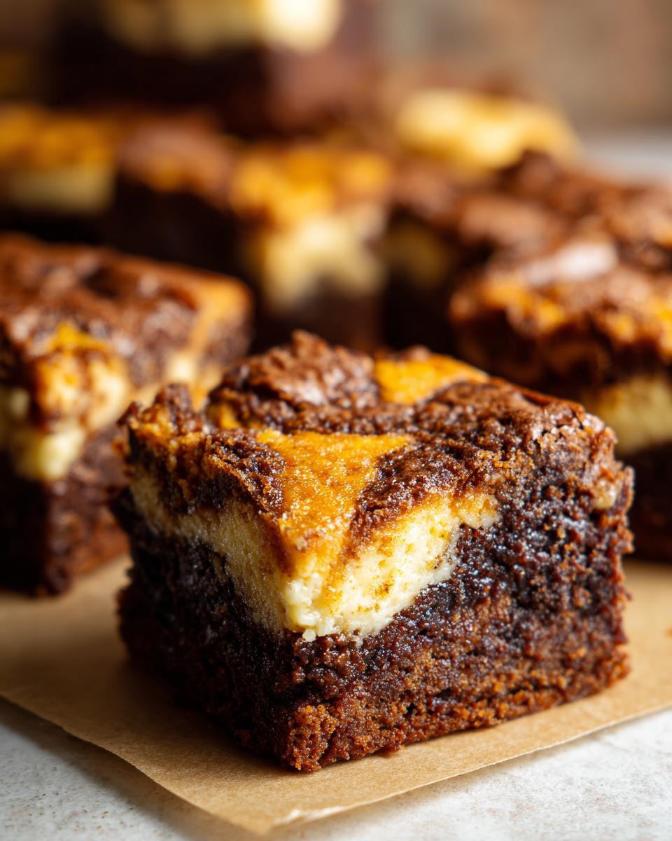 Pumpkin Cheesecake Swirl Brownies - detail 1