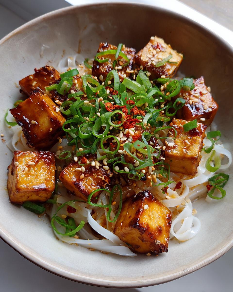 Quick Tofu & Rice Noodle Bowl - detail 1