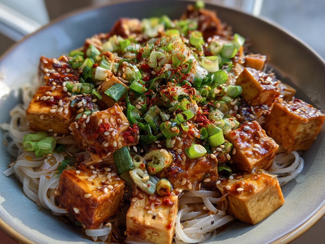 Quick Tofu & Rice Noodle Bowl - detail 2