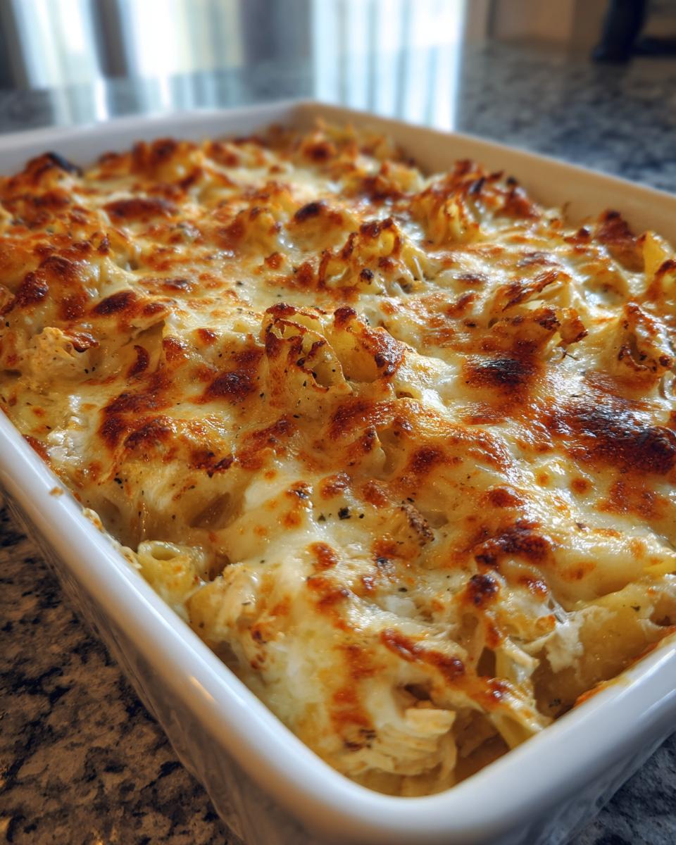 Baked Chicken Alfredo Casserole (No Boil Pasta) - detail 1