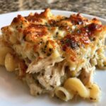 Baked Chicken Alfredo Casserole (No Boil Pasta)