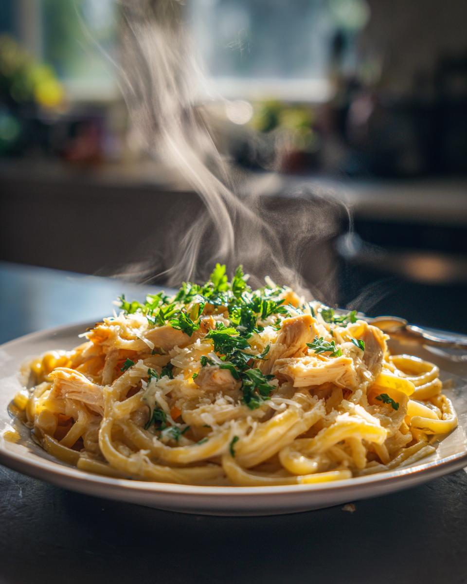 Cheesy Chicken Pasta with Creamy Garlic Sauce - detail 1