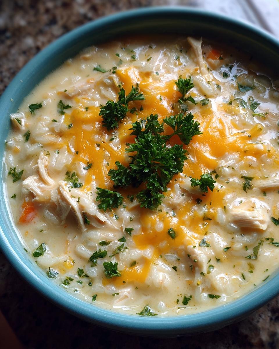 Cheesy Chicken & Rice Soup (One Pot Cozy Bowl) - detail 2