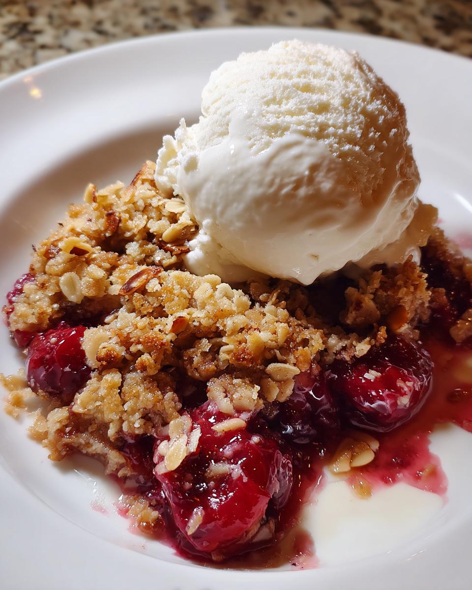 Cherry Almond Crisp with Crunchy Oats - detail 1