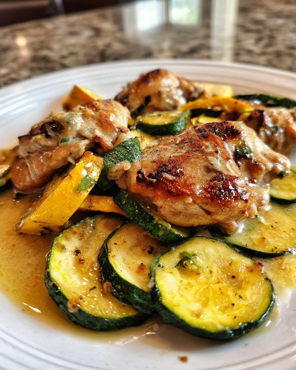 Creamy Chicken Thighs with Zucchini (Light One-Pan Dinner) - detail 1
