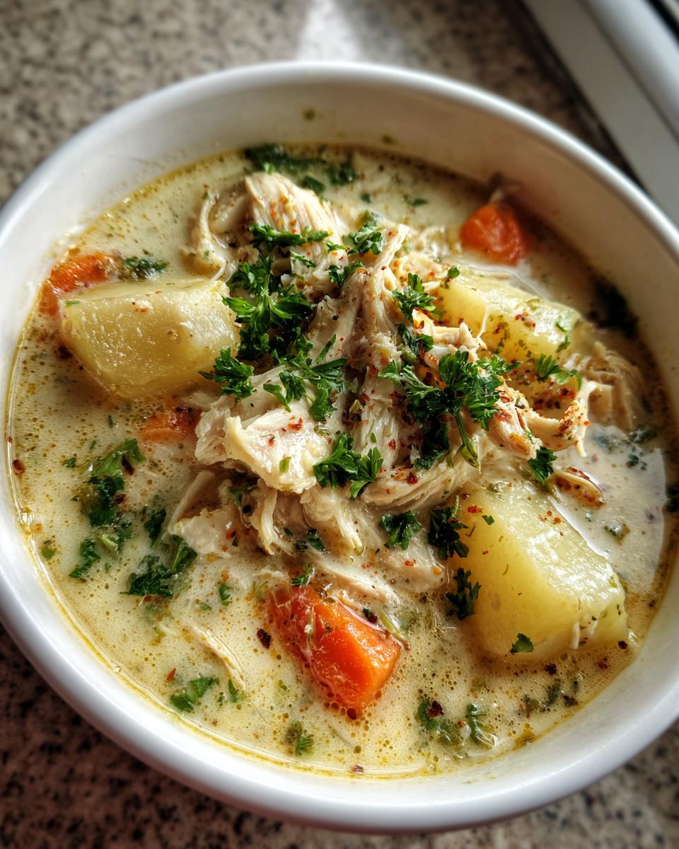 Creamy Garlic Chicken & Potato Soup (Stovetop) - detail 1