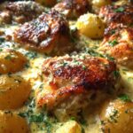 Creamy Garlic Chicken & Potatoes (Single Pan Meal)