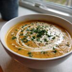 Creamy Lentil Soup with Garlic & Herbs