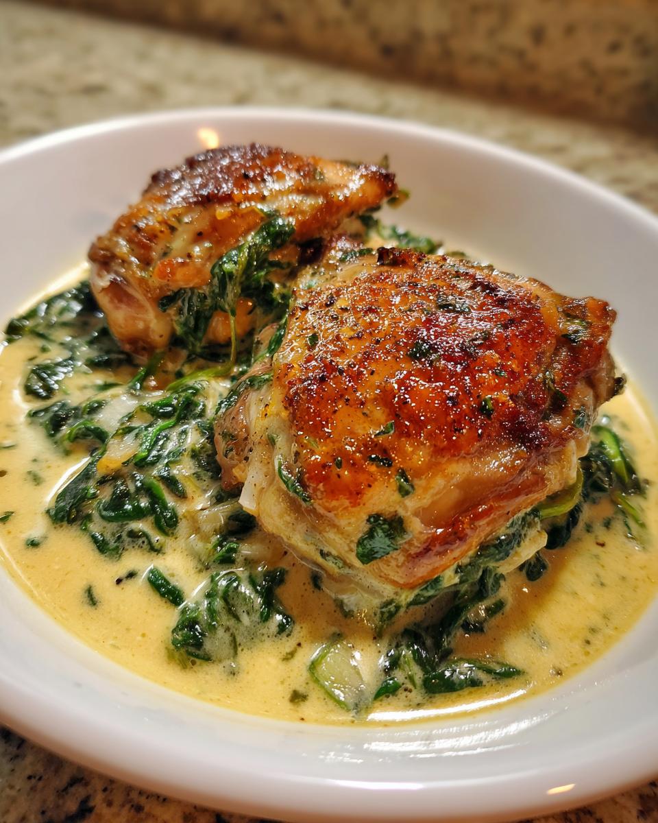 Creamy Spinach Chicken Thighs (Low Effort Dinner) - detail 1