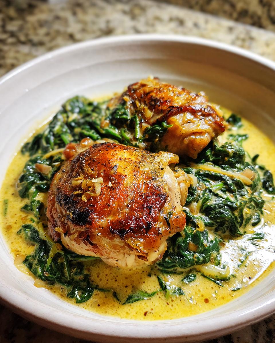 Creamy Spinach Chicken Thighs (Low Effort Dinner) - detail 2