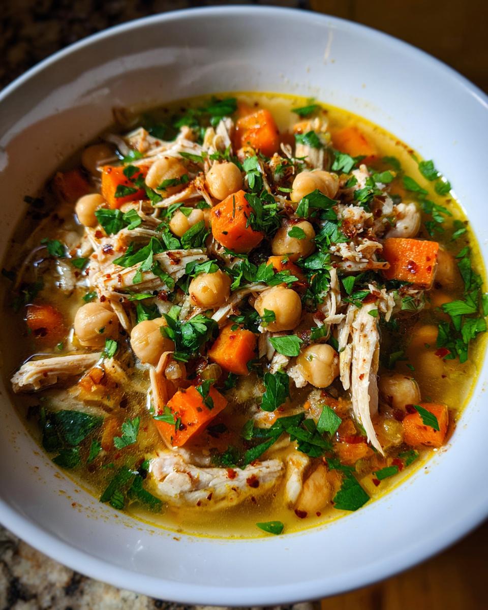 Crockpot Chicken and Chickpea Soup (Mediterranean Style) - detail 1