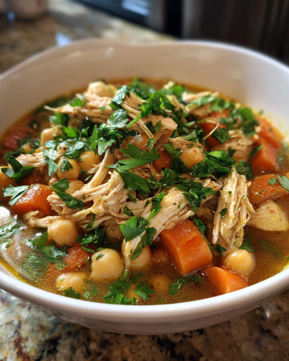 Crockpot Chicken and Chickpea Soup (Mediterranean Style) - detail 2
