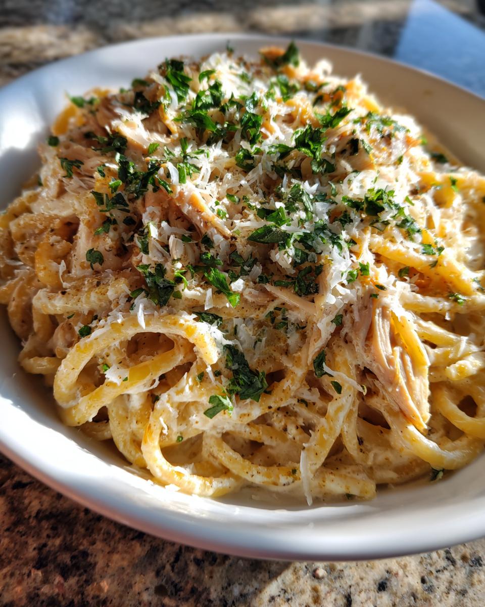 Crockpot Creamy Chicken Alfredo Pasta - detail 1