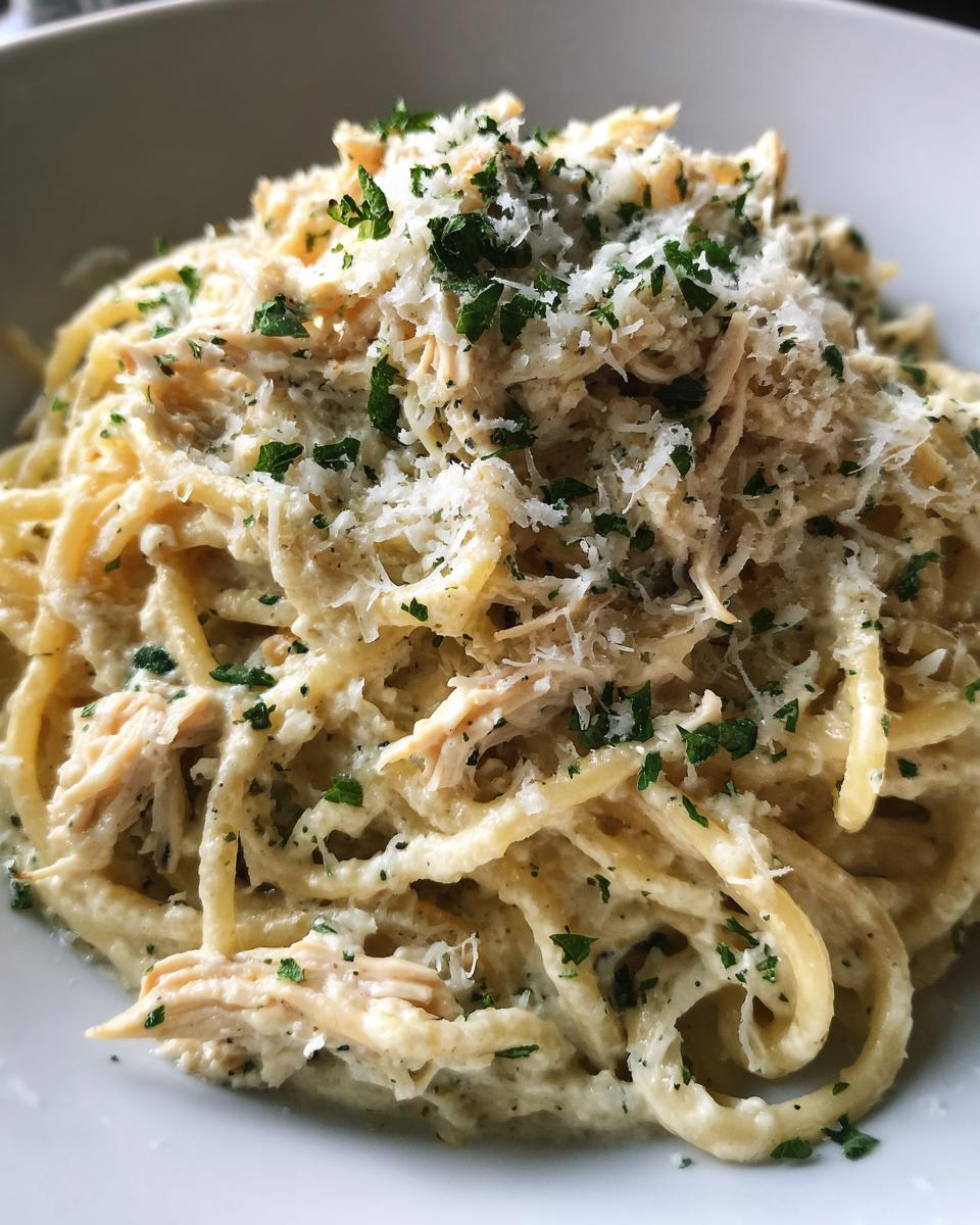 Crockpot Creamy Chicken Alfredo Pasta - detail 2