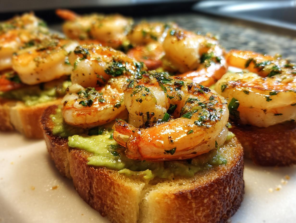 Garlic Shrimp Crostini with Avocado - detail 2