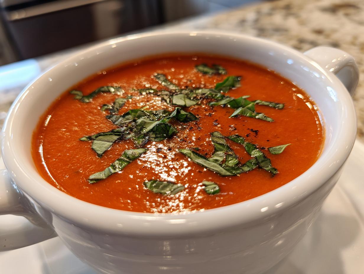 One-Pot Creamy Tomato Basil Soup (No Canned Soup) - detail 2