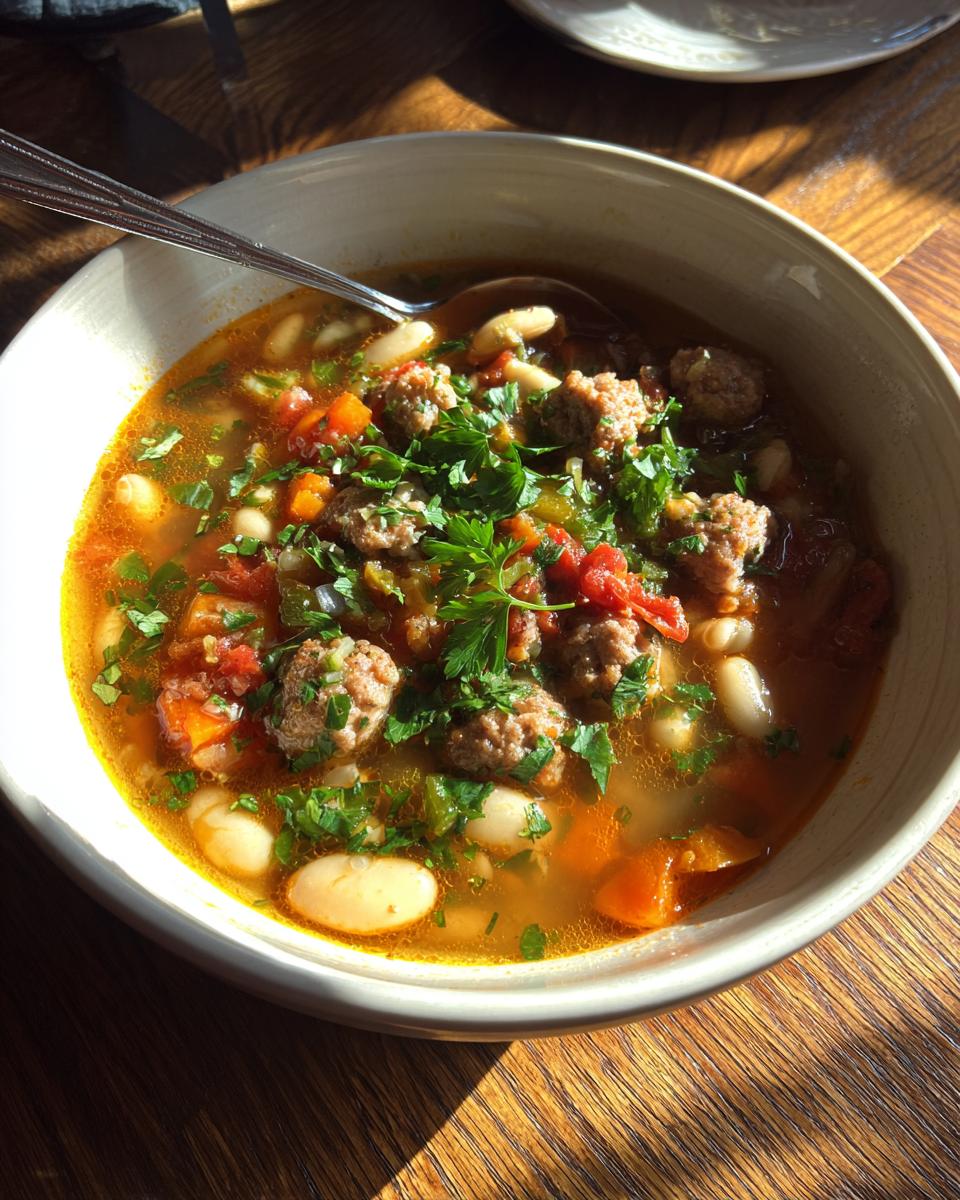 Rustic Italian White Bean & Sausage Soup - detail 1